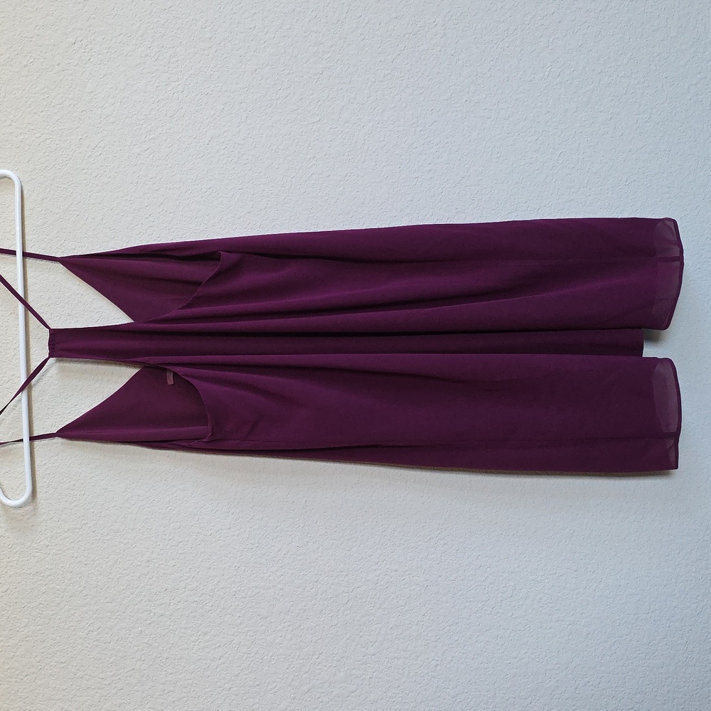 Alice + Olivia Fierra Racerback Silk Mini Slip Dress Burgundy Purple, Size S/P - Picture 4 of 9